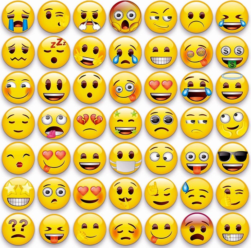 54 sztuk Cute Emoji Dekoracyjne magnesy dla lodówki Magnesy na tablicy