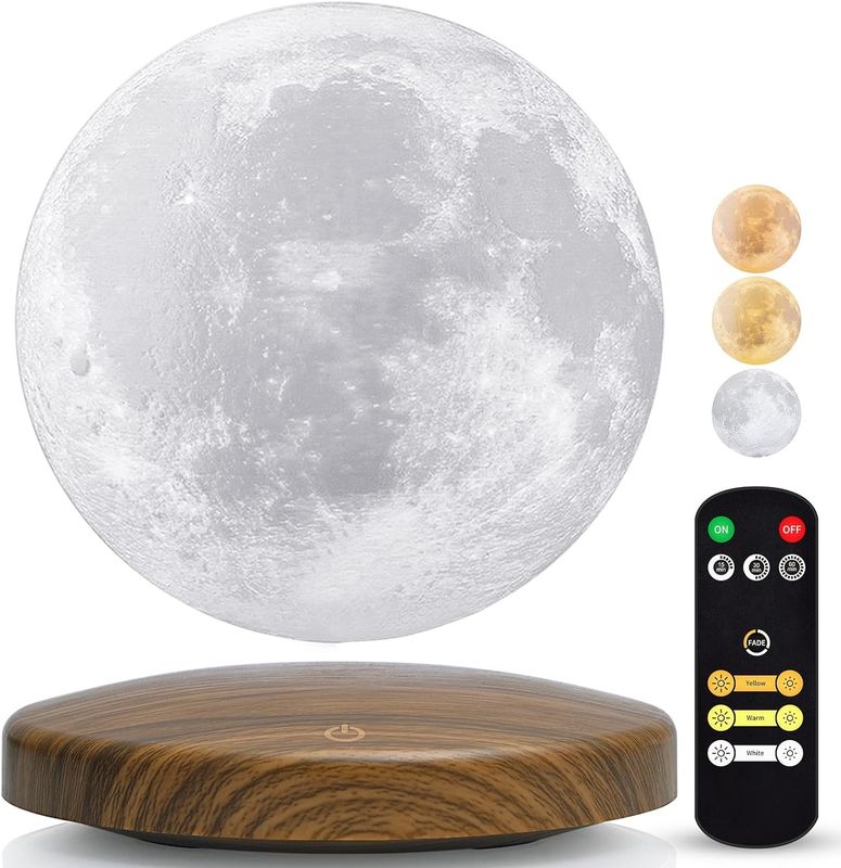 Zdalnie sterowana Magnetyczna Lampa Lewitacyjna 3D Pływający Światło Nocne Księżyca z 3 kolorami