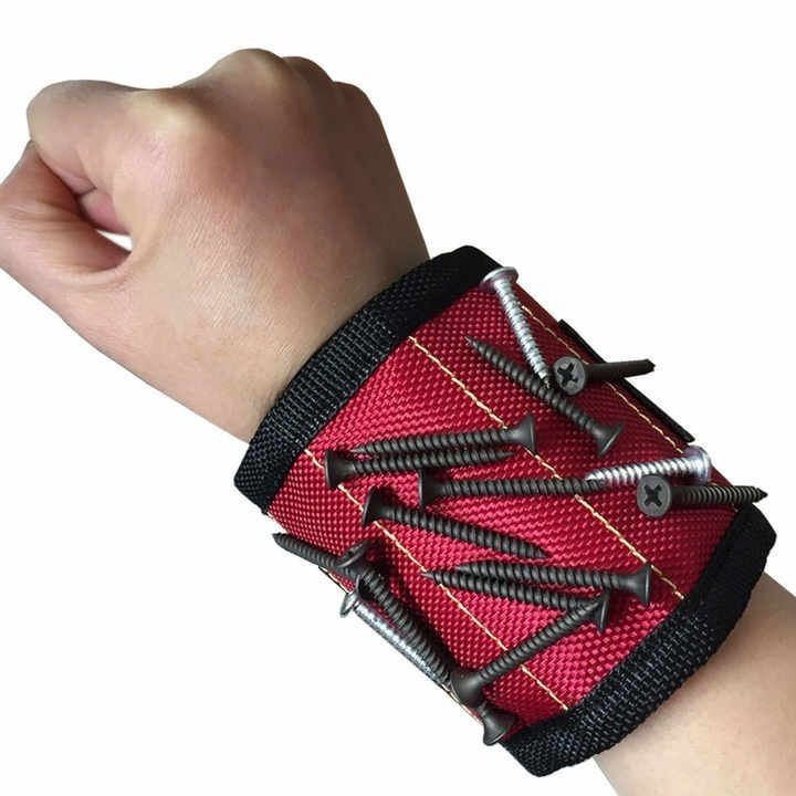 Magnetyczny regulowany pasek do nadgarstka z silnymi magnesami do absorpcji śrub i wiertarków