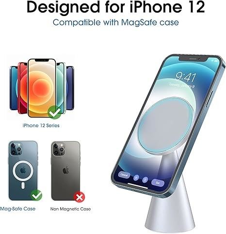 Magnetyczne stanowisko telefoniczne Kompatybilne z iPhone'em 13 i iPhone'em 12, Mini, Pro i Pro Max, regulowany uchwyt aluminiowy