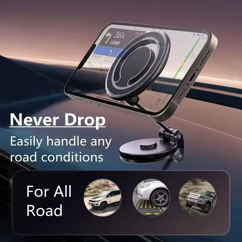 1080 Magnetyczny uchwyt do telefonu samochodowego Magnetyczny uchwyt do samochodu Mount Cell Smartphone Wsparcie w samochodzie Dla iPhone'a 15 14 13 12 11 Samsung