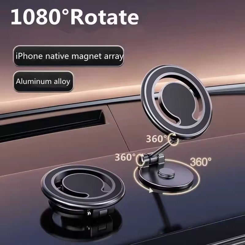 1080 Magnetyczny uchwyt do telefonu samochodowego Magnetyczny uchwyt do samochodu Mount Cell Smartphone Wsparcie w samochodzie Dla iPhone'a 15 14 13 12 11 Samsung