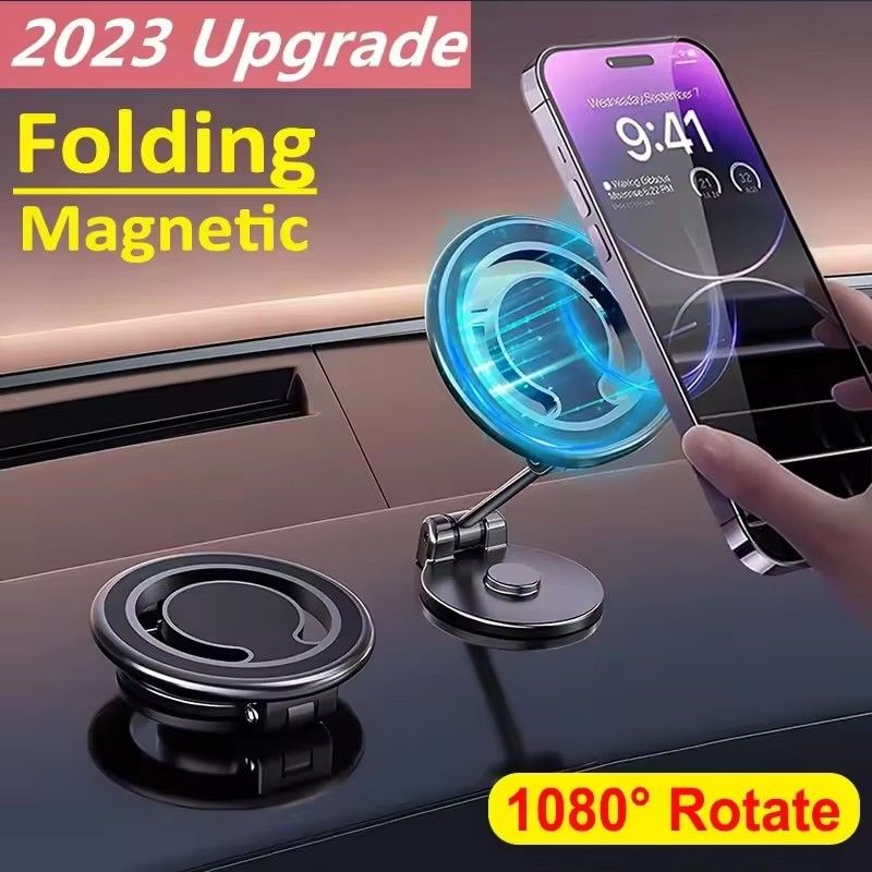 1080 Magnetyczny uchwyt do telefonu samochodowego Magnetyczny uchwyt do samochodu Mount Cell Smartphone Wsparcie w samochodzie Dla iPhone'a 15 14 13 12 11 Samsung